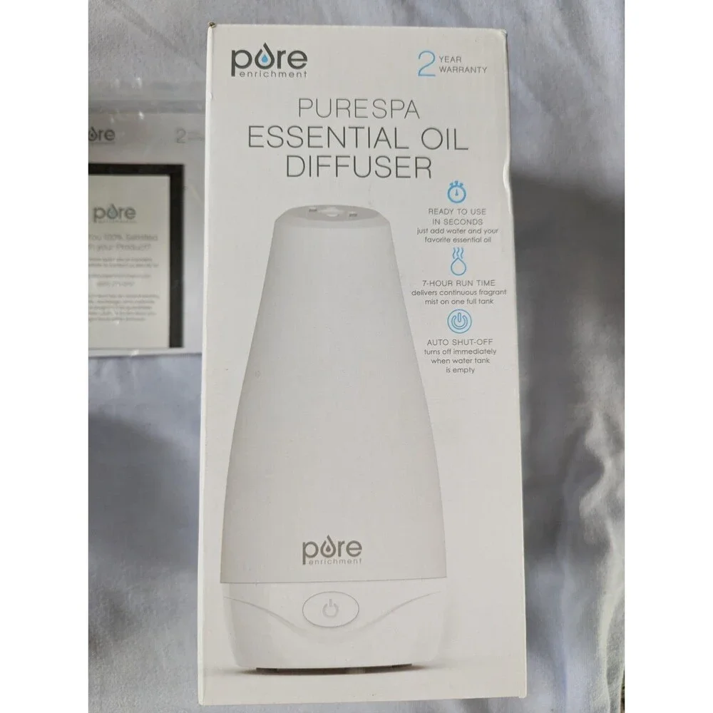 New Pure Enrichment  PureSpa 3-IN-1 Aroma Diffuser-Multi Colored Lighting